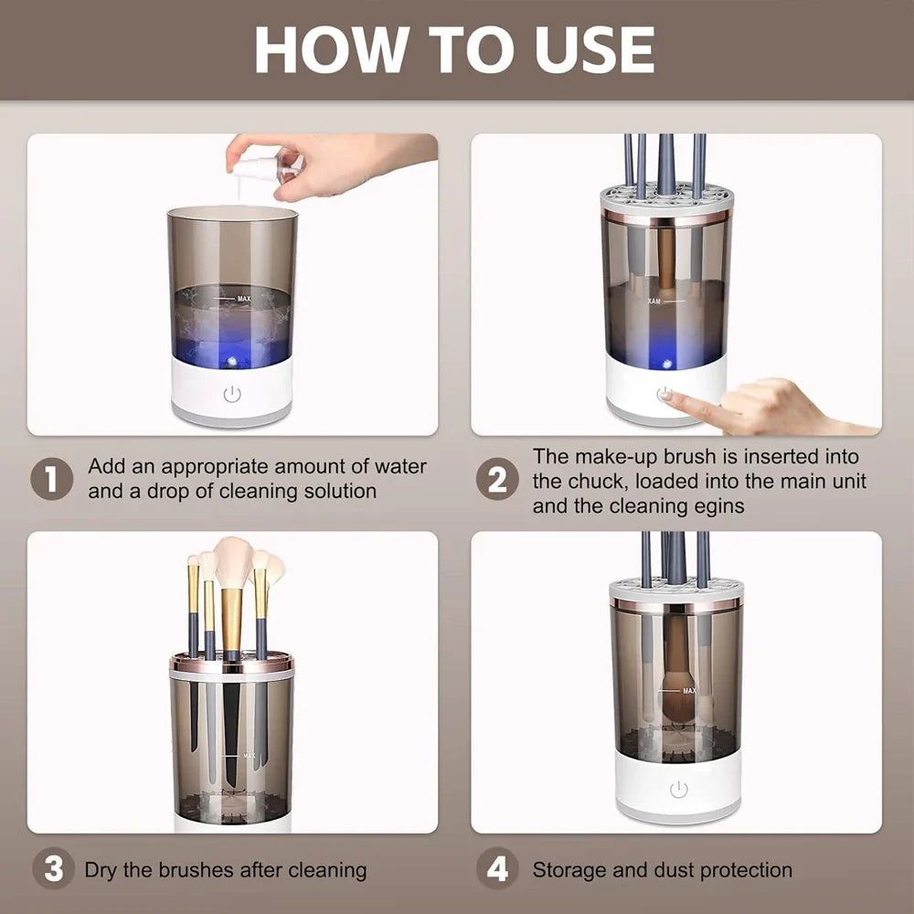 Automatic Makeup Brush Cleaner 