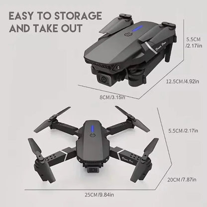 2024 E88Pro RC Drone 4K Professinal with 3 Battery 1080P Wide Angle HD Camera Foldable Helicopter WIFI FPV Height Hold Gift Toy